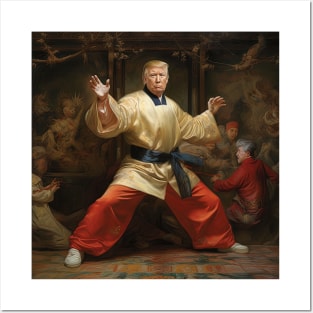 Trump as Shaolin monk - Tshirt Design Posters and Art